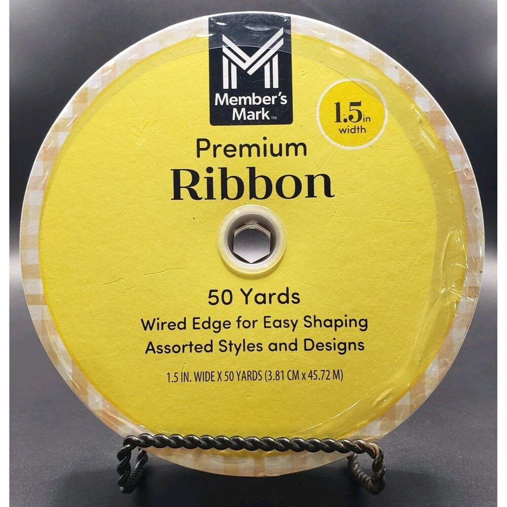 Member's Mark Premium Wired Ribbon Easy Shaping, Styles & Design 1.5 In~50 Yard